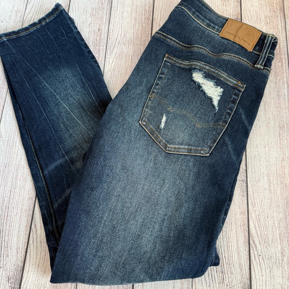 AMERICAN EAGLE Athletic Skinny Distressed Jeans 32 X 30